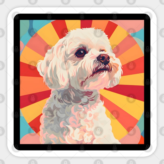 70s Bichon Frise Vibes: Pastel Pup Parade Sticker by NatashaCuteShop